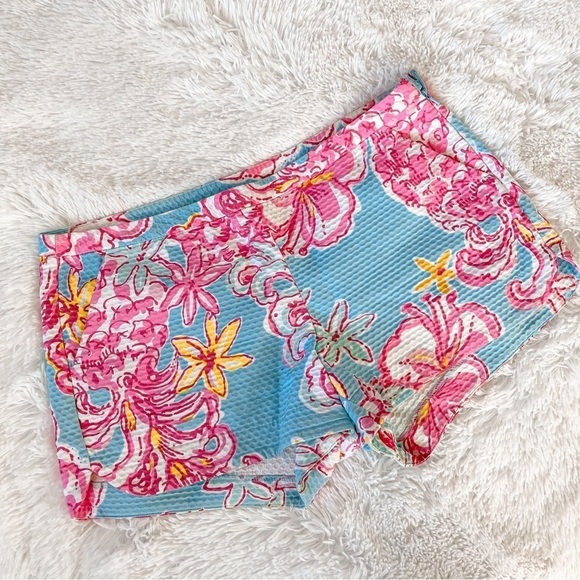 Lily Pulitzer | Adie Short, Floral Tropical Print, 100% cotton, size 10 - Picture 1 of 9